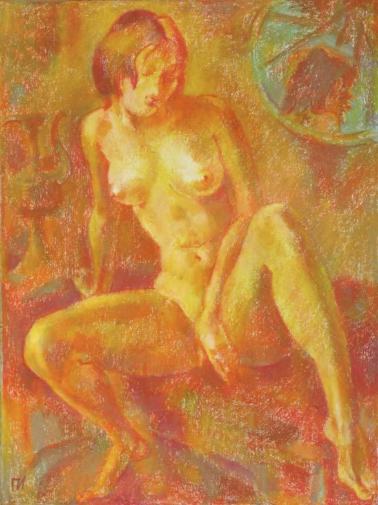 The painting by Leonid Petrushin NU85 from the serial NU symphony.
The serial was created from 2005 to 2008 years.
Technics:oil pastel,grain torchon.