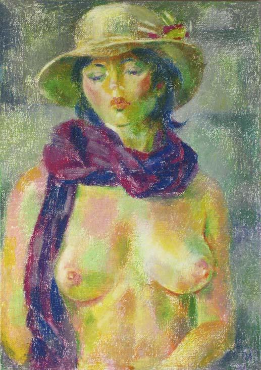 The painting by Leonid Petrushin NU98 from the serial NU symphony.
The serial was created from 2005 to 2008 years.
Technics:oil pastel,canvas.