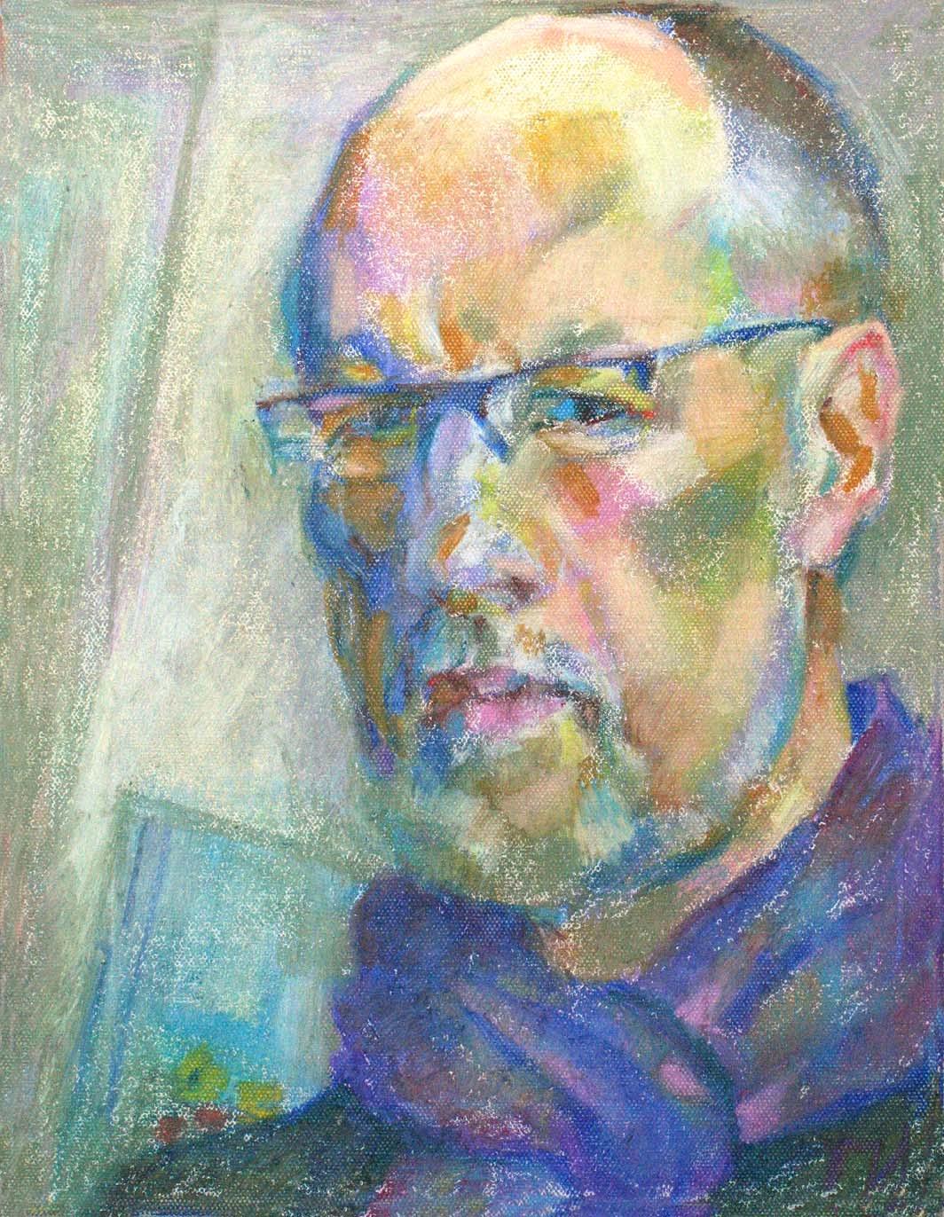 LEO , canvas, oil pastel, 35  27 cm, 2010



