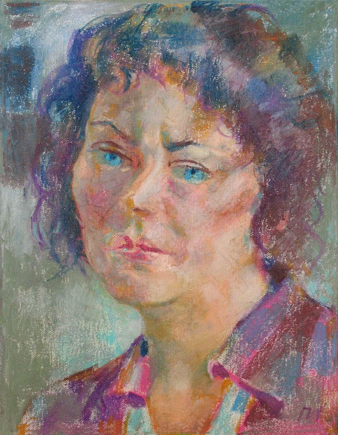 OLGA , canvas, oil pastel, 35  27 cm, 2010



