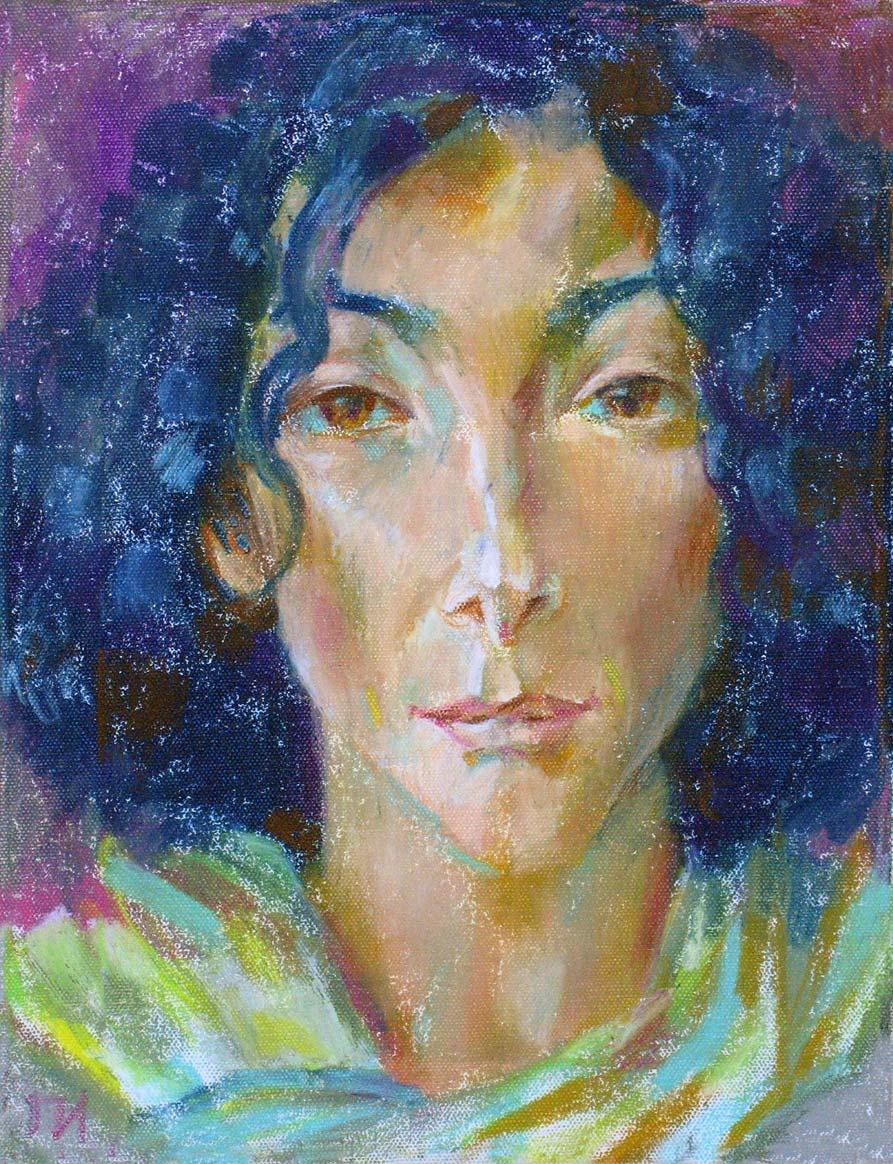 ANNA , canvas, oil pastel, 35  27 cm, 2010



