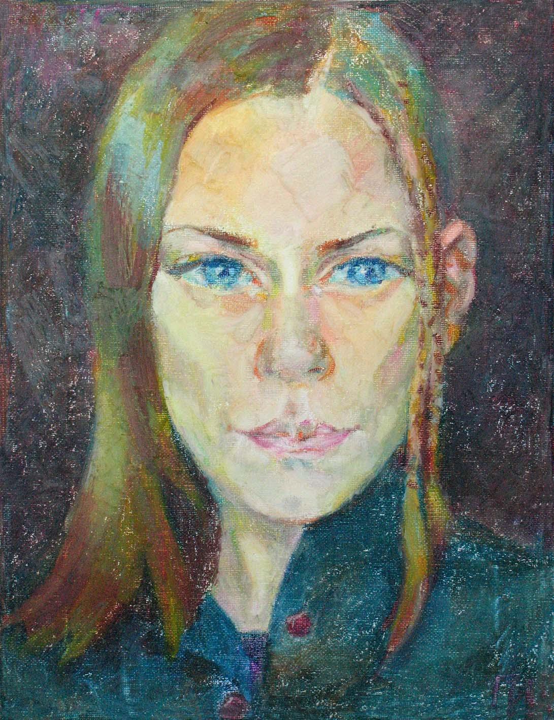 MASHA , canvas, oil pastel, 35  27 cm, 2010



