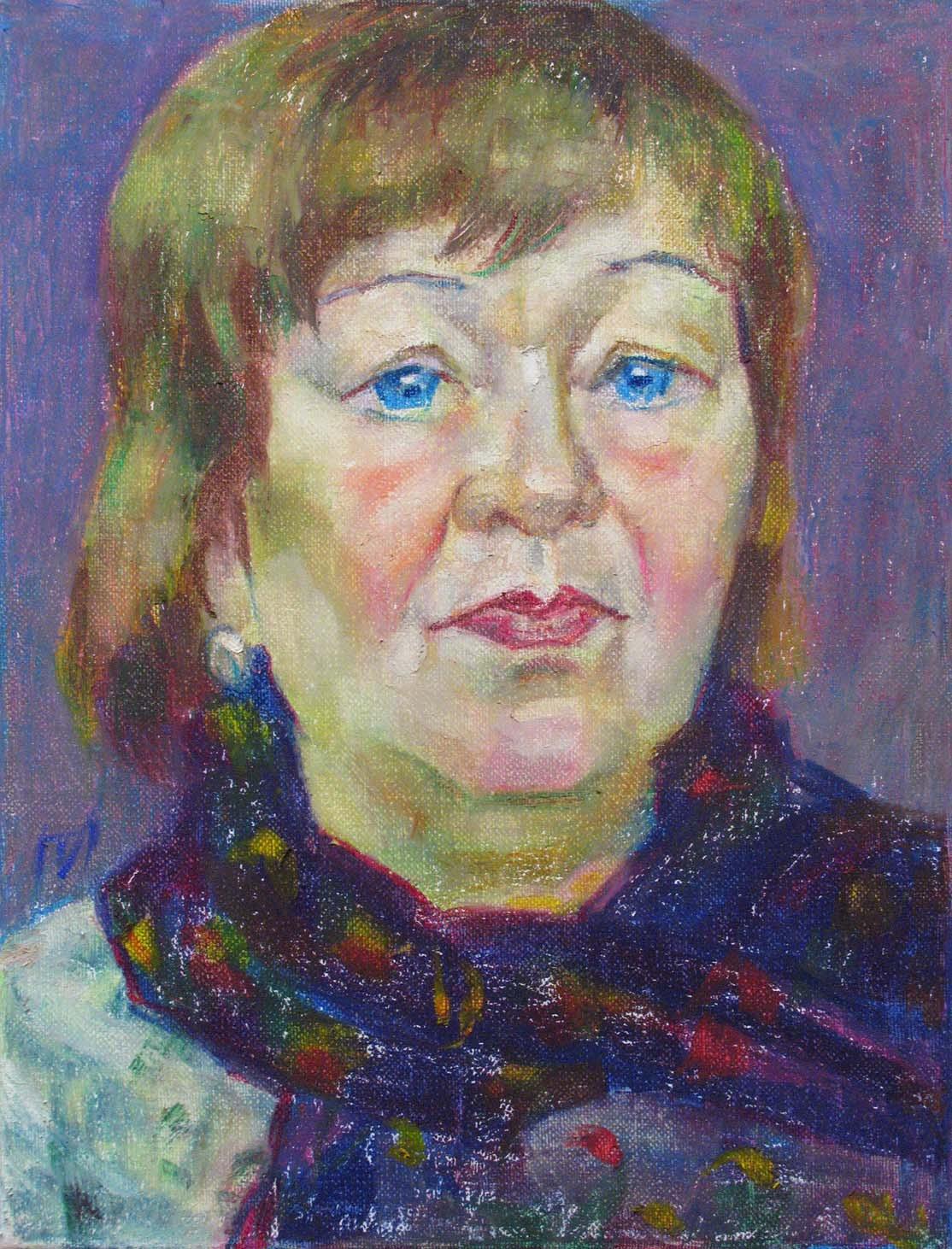 TATYANA NILOVA , canvas, oil pastel, 35  27 cm, 2011



