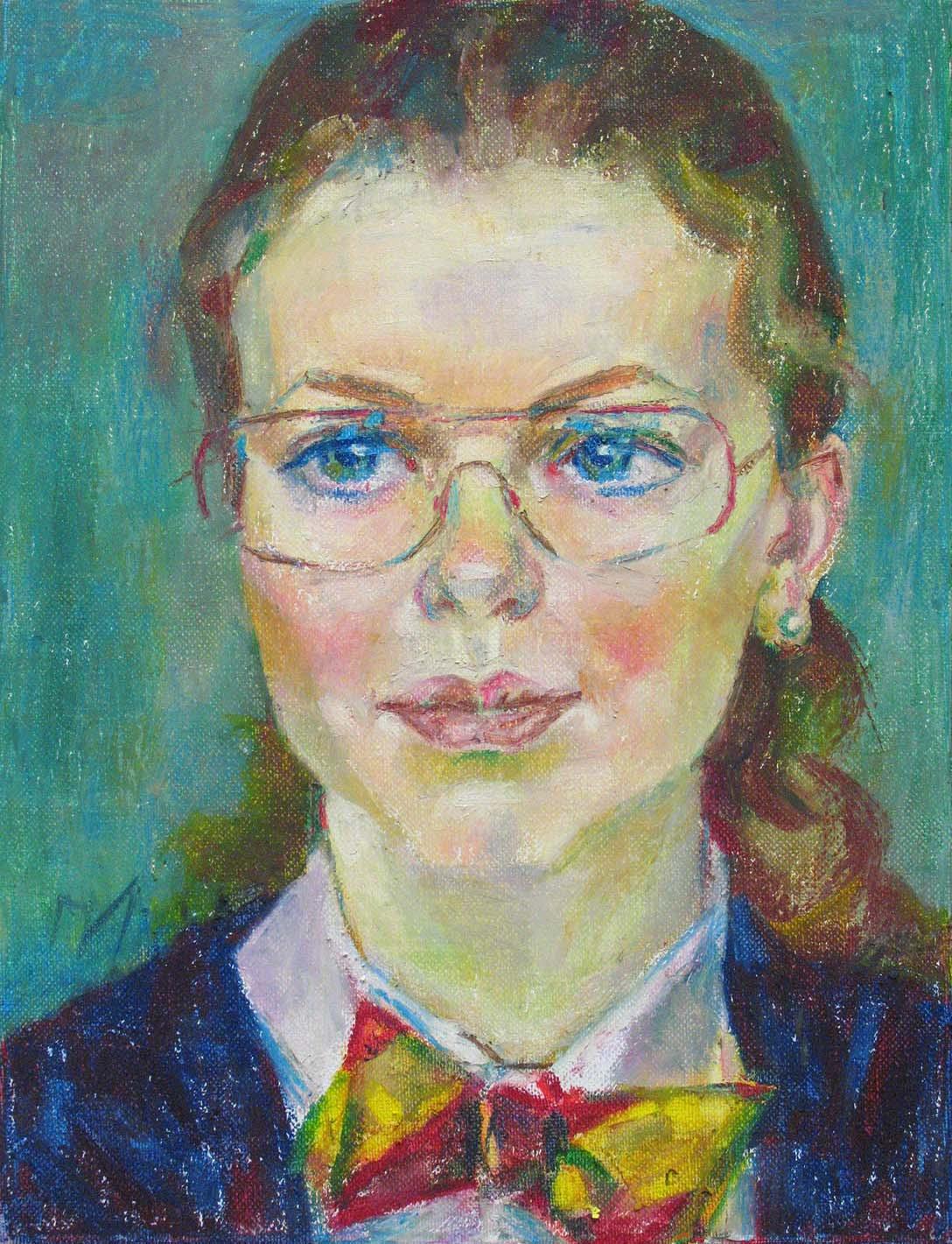 NASTYA , canvas, oil pastel, 35  27 cm, 2011



