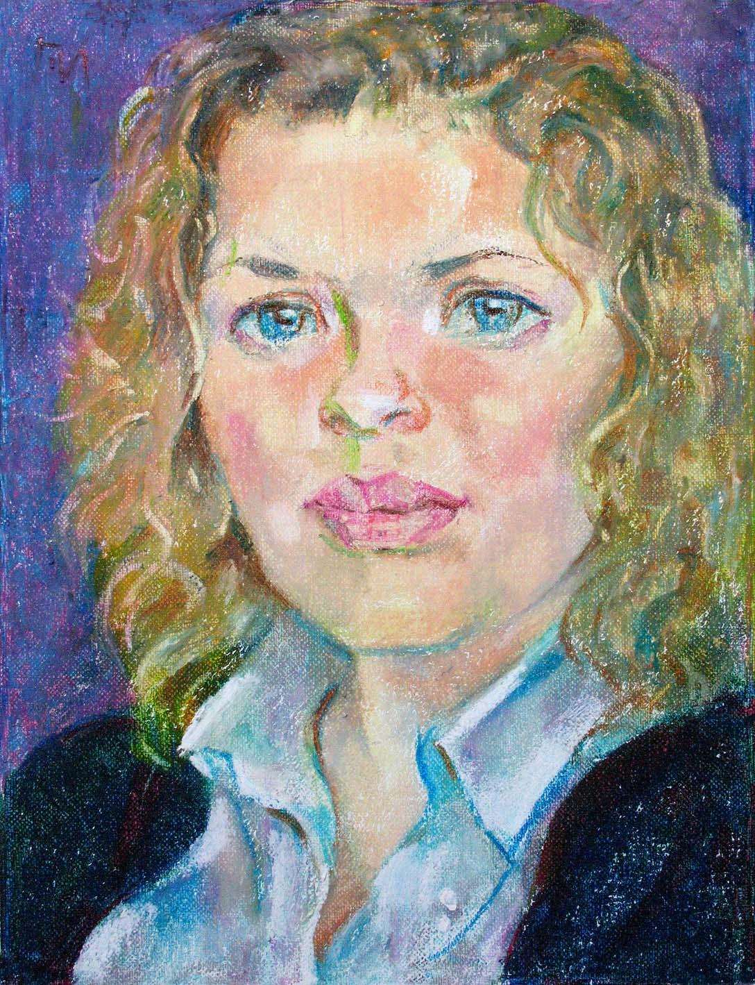 OKSANA , canvas, oil pastel, 35  27 cm, 2011



