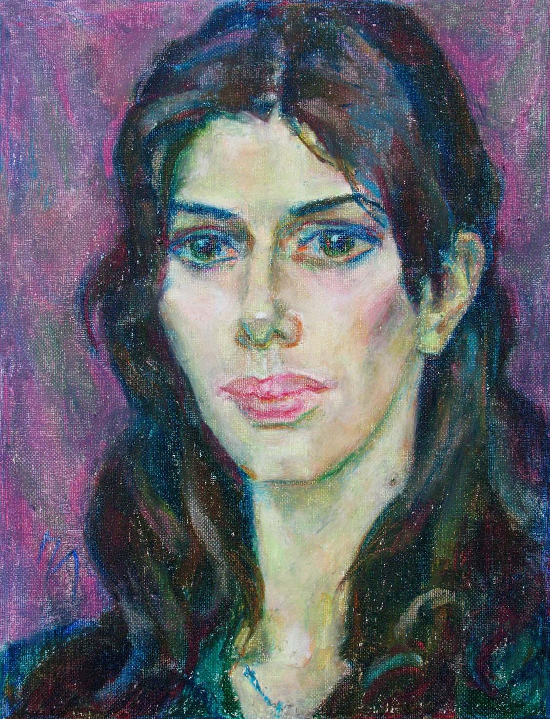 LIZA , canvas, oil pastel, 35  27 cm, 2011



