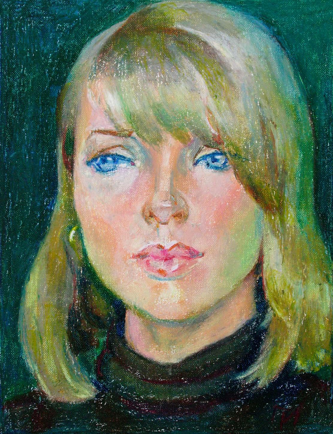OLGA , canvas, oil pastel, 35  27 cm, 2011



