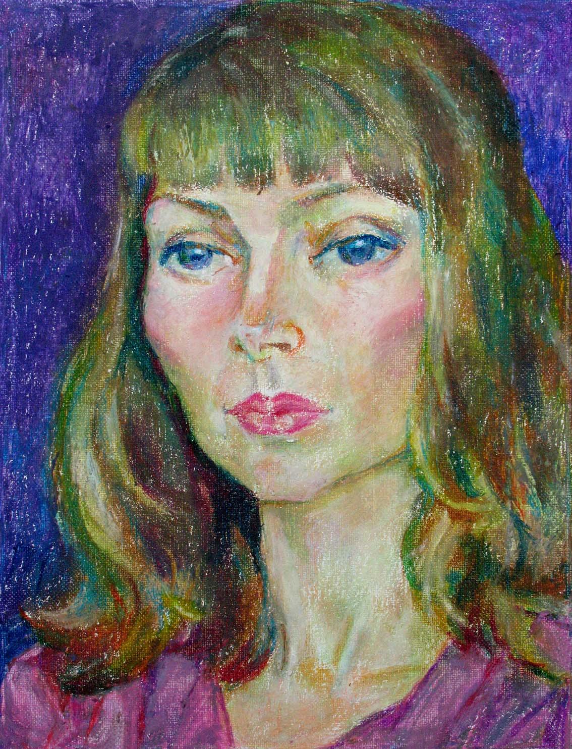 OLYA , canvas, oil pastel, 35  27 cm, 2011



