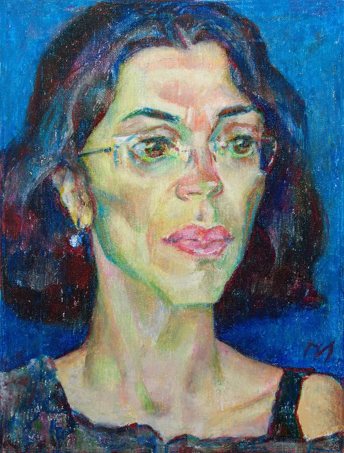 YELENA , canvas, oil pastel, 35  27 cm, 2011



