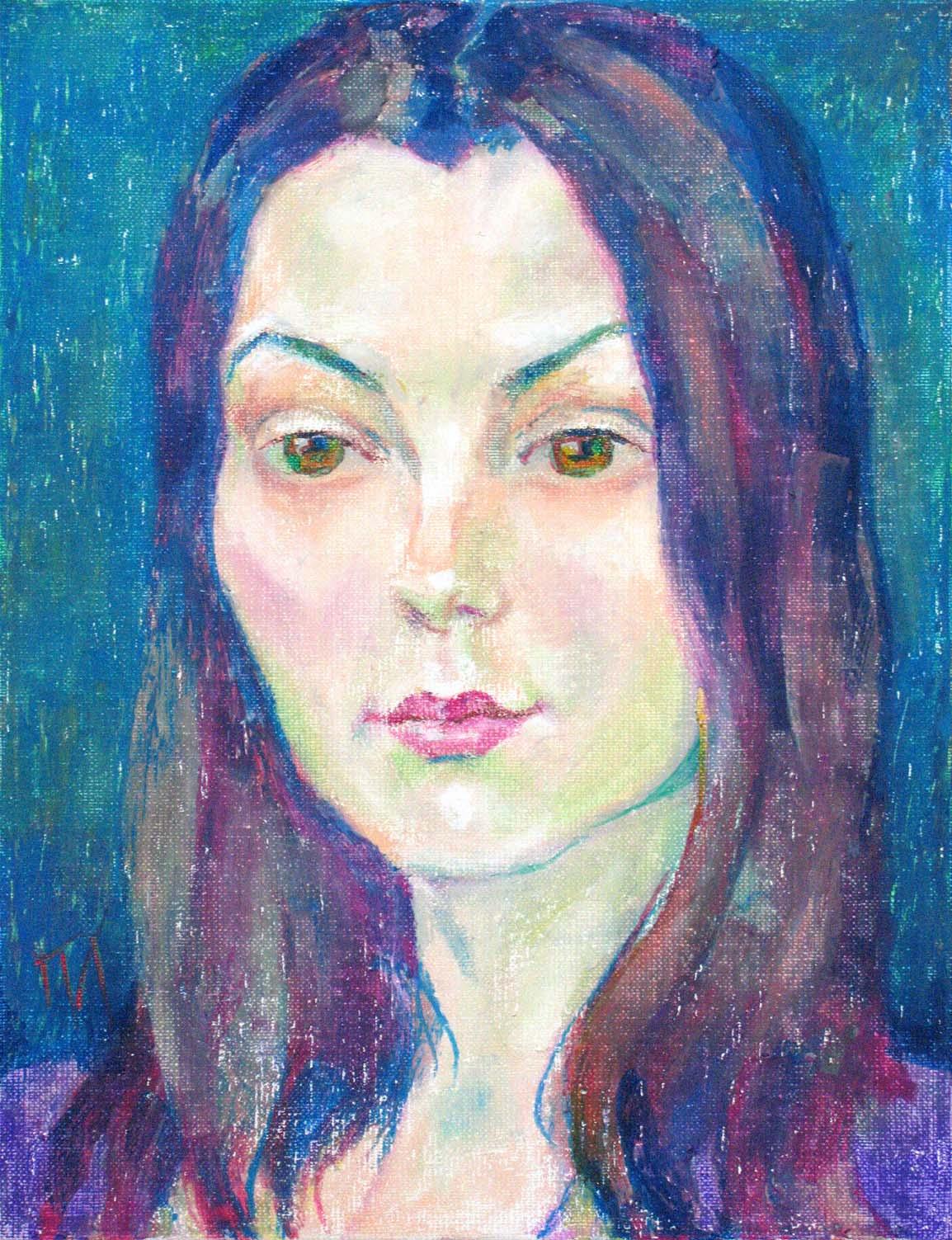 LENA , canvas, oil pastel, 35  27 cm, 2012



