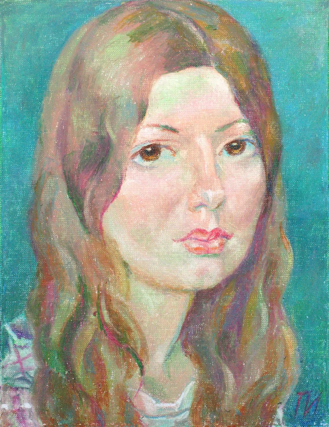 MASHA , canvas, oil pastel, 35  27 cm, 2012



