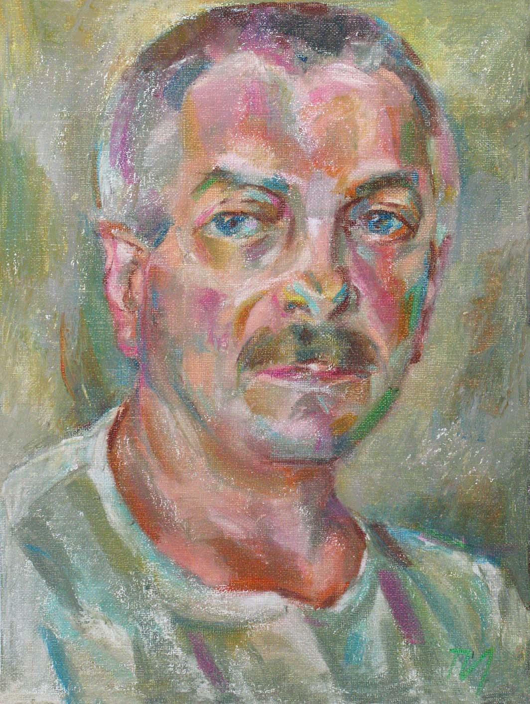 URA, canvas, oil pastel, 35  27 cm, 2010



