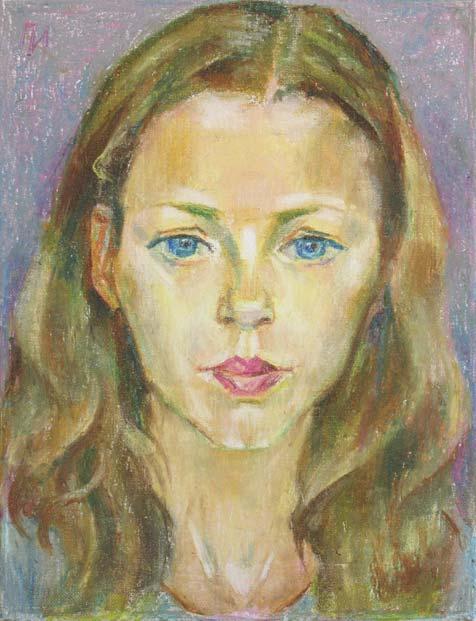 NASTYA, canvas, oil pastel, 35  27 cm, 2010




