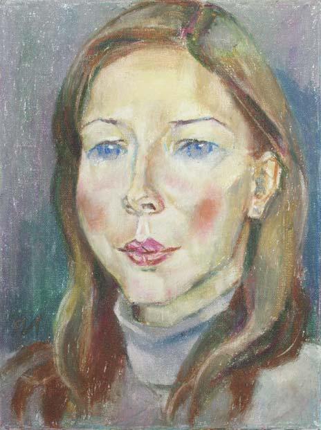 LENA , canvas, oil pastel, 35  27 cm, 2010




