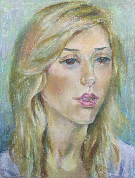 LISA , canvas, oil pastel, 35  27 cm, 2010



