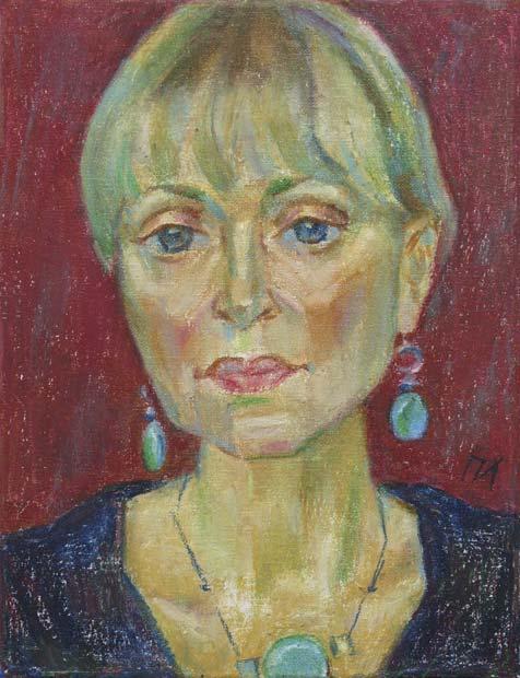 ELENA , canvas, oil pastel, 35  27 cm, 2010



