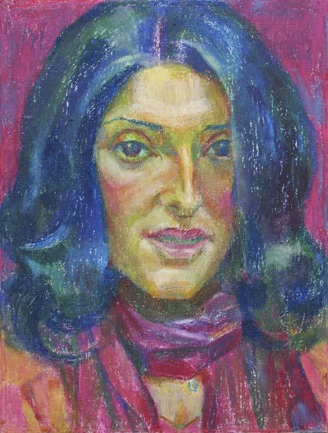 NASTYA , canvas, oil pastel, 35  27 cm, 2010



