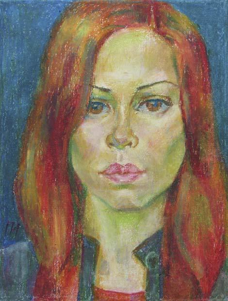 ANNA , canvas, oil pastel, 35  27 cm, 2010



