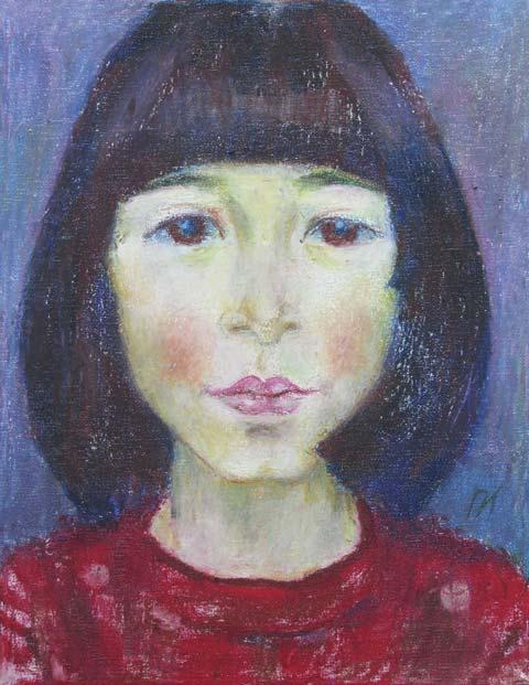 FANYA , canvas, oil pastel, 35  27 cm, 2010



