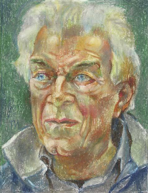 JOHN BERGER , canvas, oil pastel, 35  27 cm, 2010




