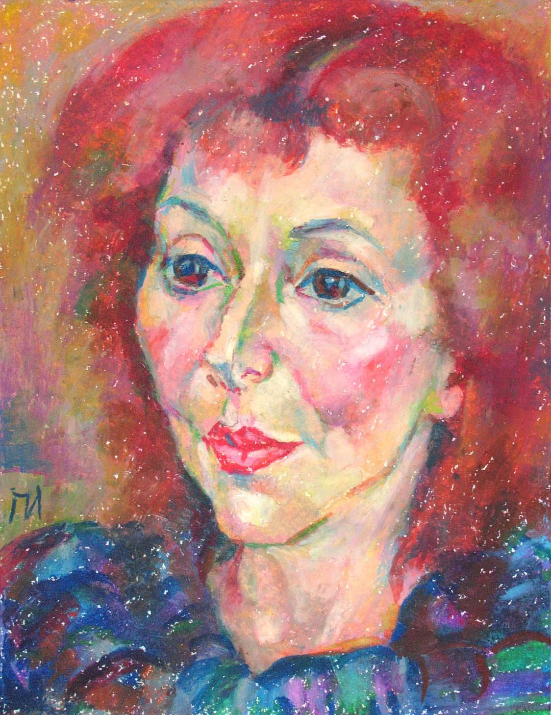 IVANKA  , paper, oil pastel, 35  27 cm, 2011



