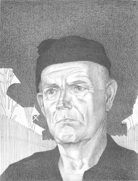 The old man Trofimov - the portrait by Leonid Petrushin