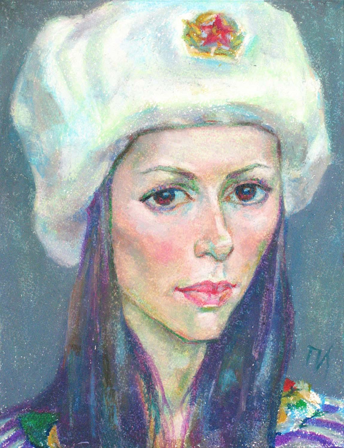 EKATERINA , paper, oil pastel, 35  27 cm, 2012



