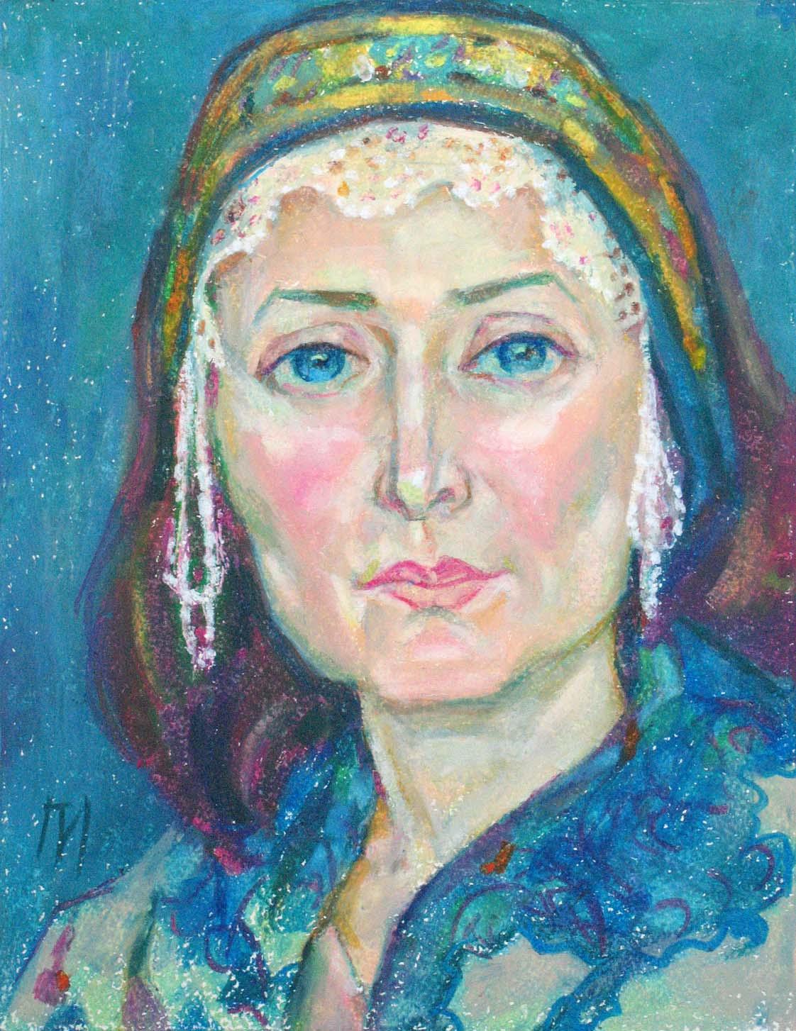 OKSANA , paper, oil pastel, 35  27 cm, 2012



