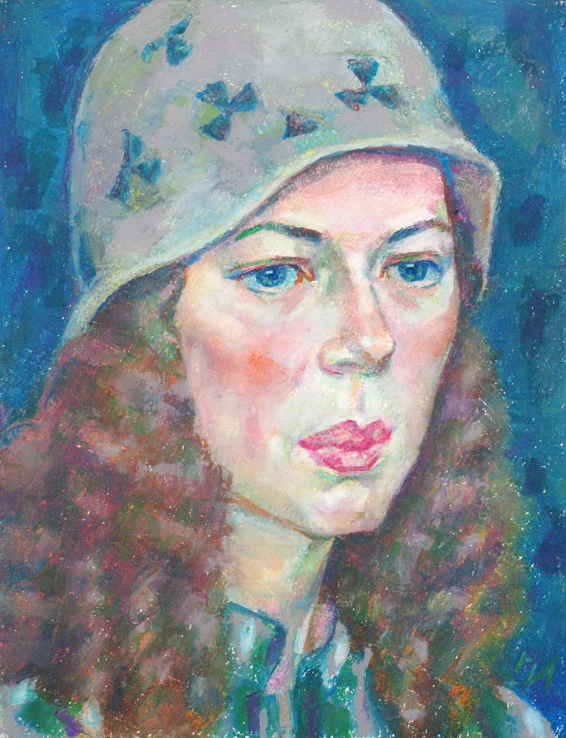TONYA , paper, oil pastel, 35  27 cm, 2012



