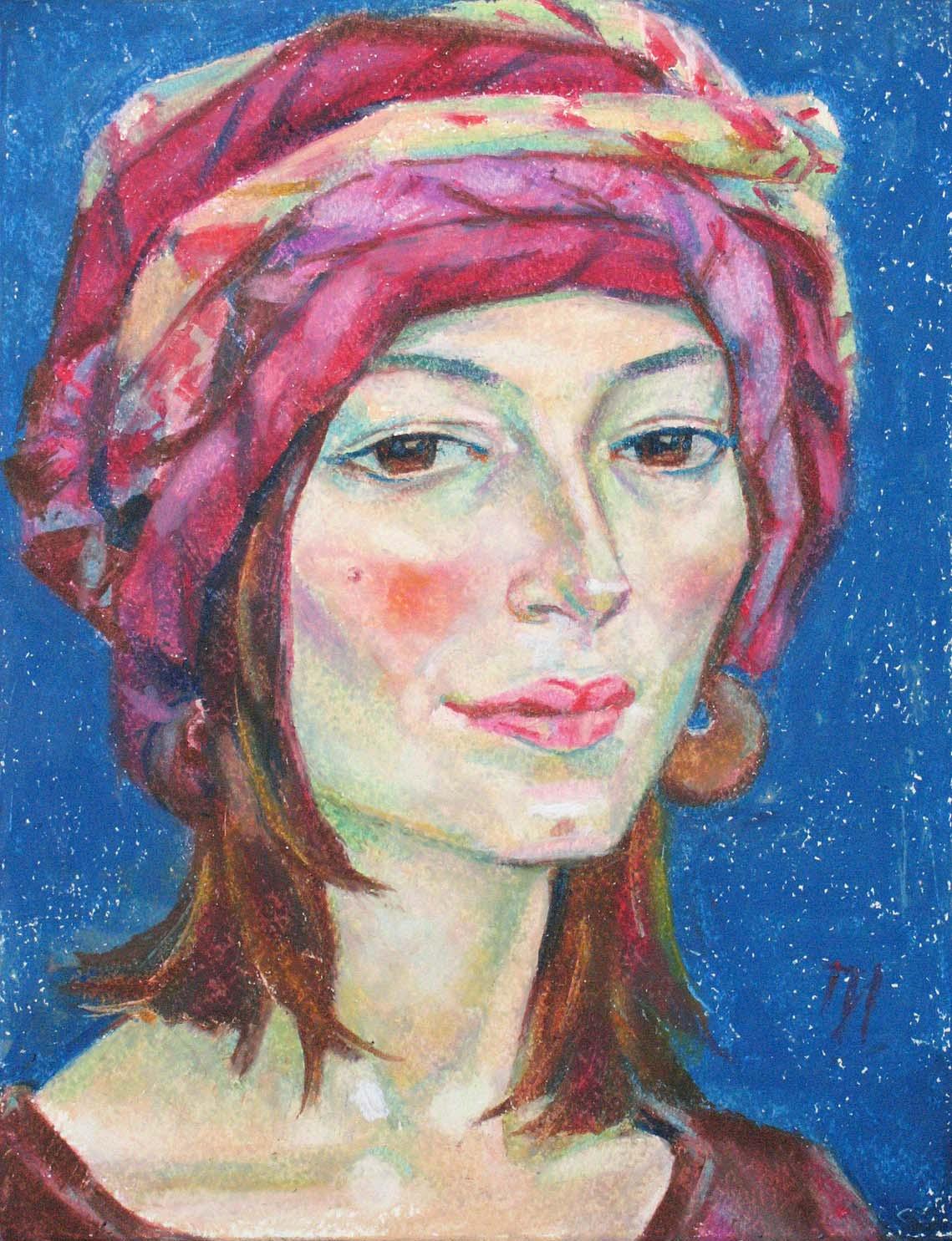 OXANA , paper, oil pastel, 35  27 cm, 2012



