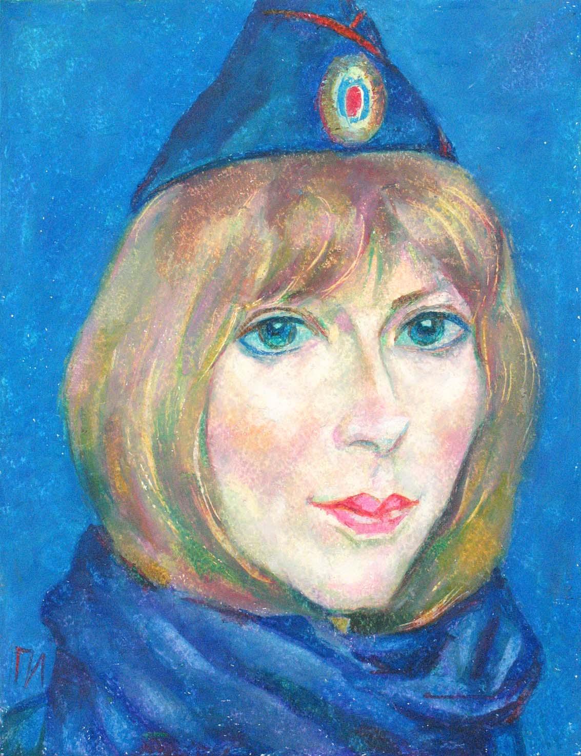 YELENA , paper, oil pastel, 35  27 cm, 2012



